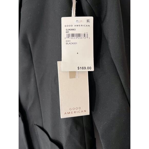 NWT Good American Boss Blazer 2.0 size 4 XL Double Breasted Oversized Black - Picture 3 of 8
